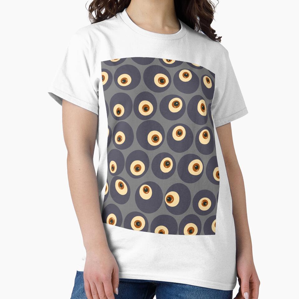 Blueberry Eyeball Pattern - Surreal Retro Novelty Print in Cool Tones by NoemiMarozsan