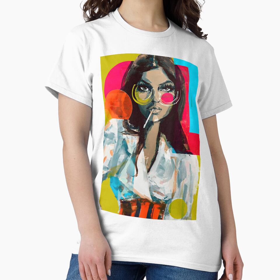 Embrace Bold Pop Art Style with a Fashionable Woman in Oversized Round Glasses by OlfactoART Studio