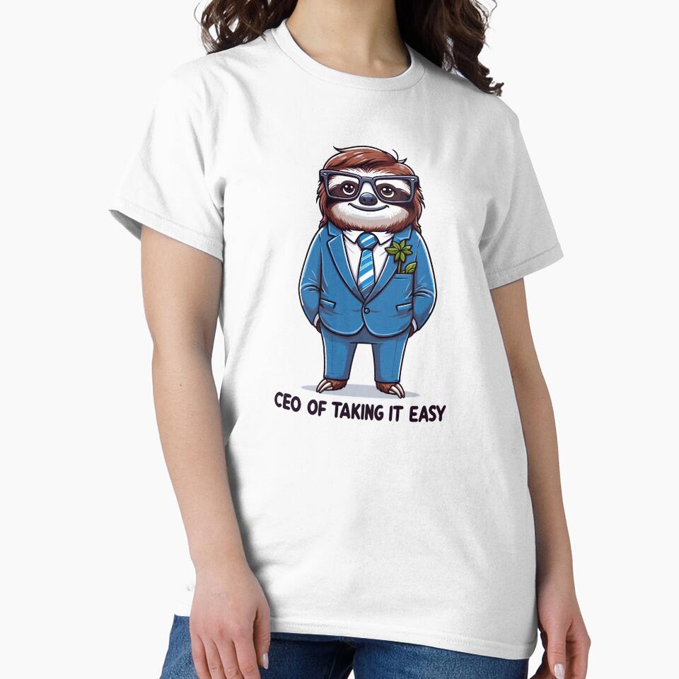 CEO of Taking It Easy – Funny Sloth Office Humor Design by CyfroweMysli