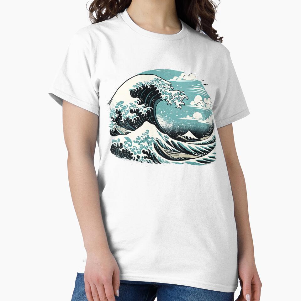 Minimal Ocean Wave Streetwear Graphic by Lowkloot