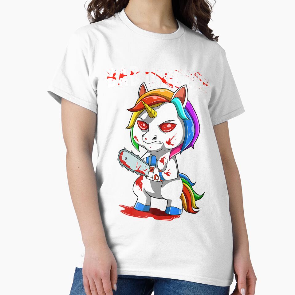 Sarcastic Unicorn Chainsaw Evil Bad Premium by OkifekaZnzit