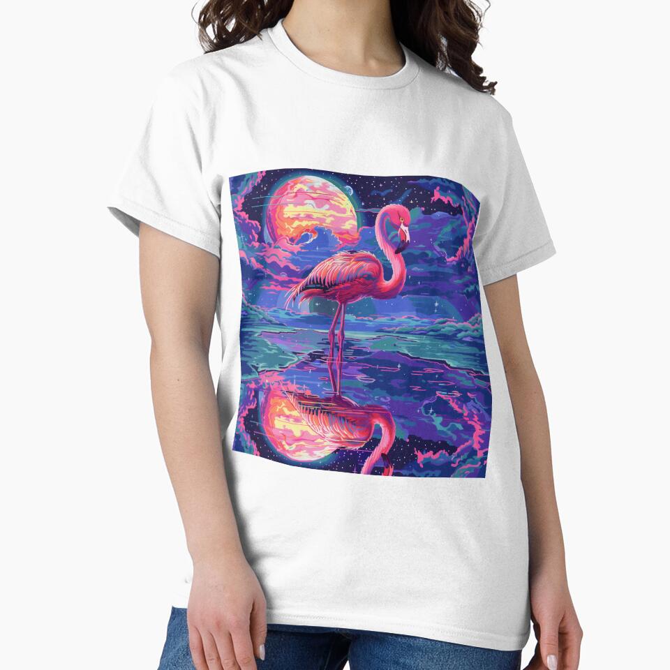 Cosmic Flamingo Pixel Art by Kaos-Bit