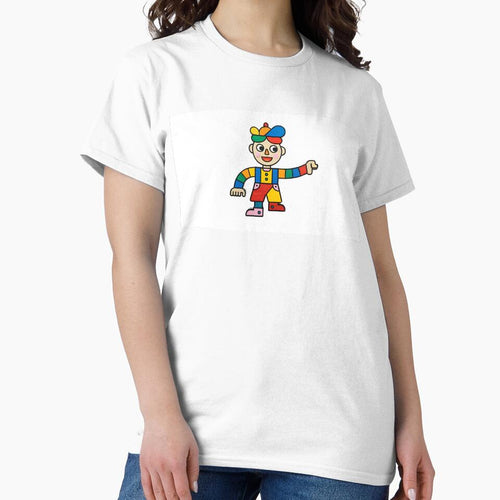 A colorful cartoon figure made of interlocking blocks stands against a white background. by ARTSIT-SHOP