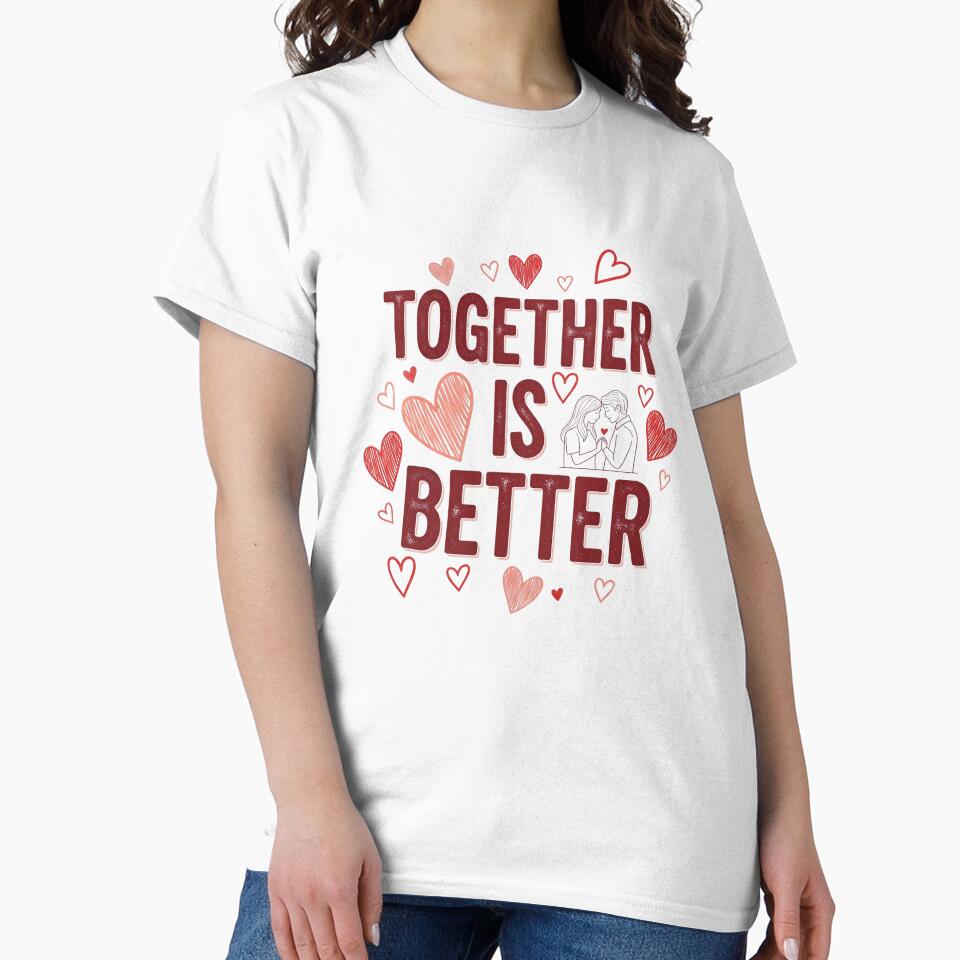 Together is Better Cute Romantic T-Shirt by MofazStyle