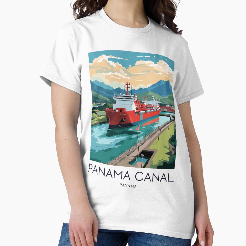A Pop Art Travel Print of the Panama Canal - Panama by StudioRedKoala