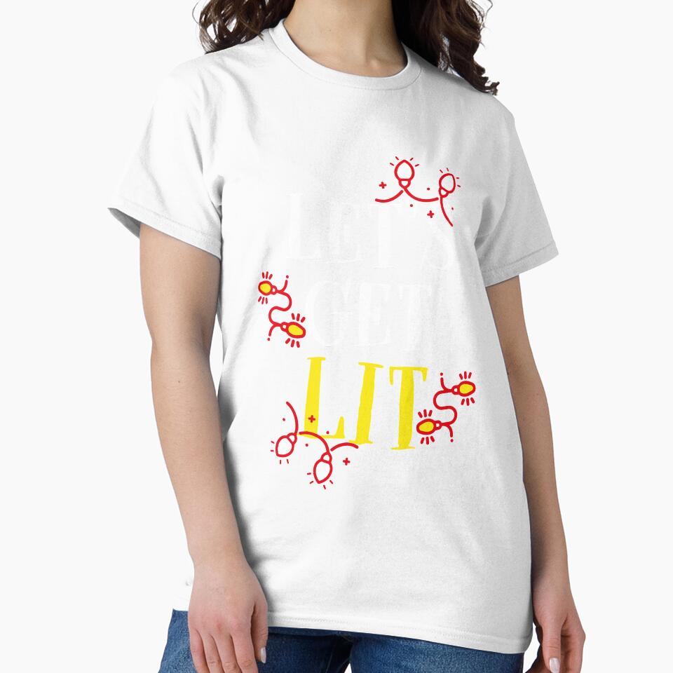 Let's Get Lit Holiday Christmas T-Shirt by AllStarMerch