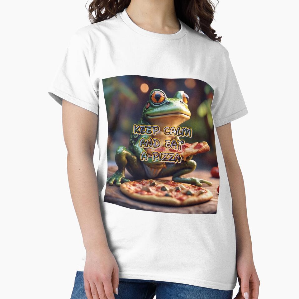 Keep Calm And Eat A Pizza Frog by TheArtOfPat