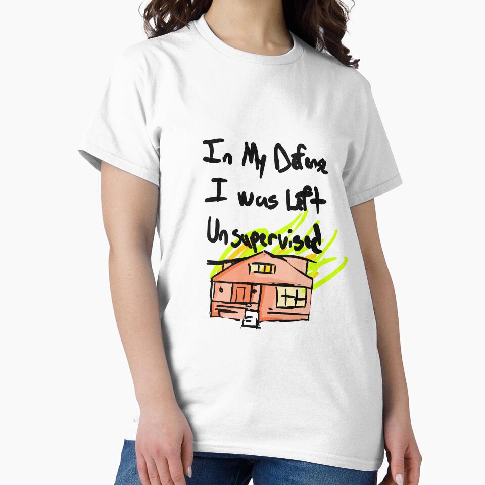 Unisex Garment-Dyed T-Shirt - "In My Defense I Was Left Unsupervised" Humor Tee by nickouthere