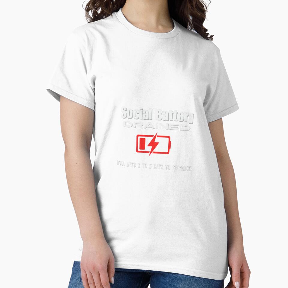 Social Battery drained Premium Tri-blend by JohnVBurks