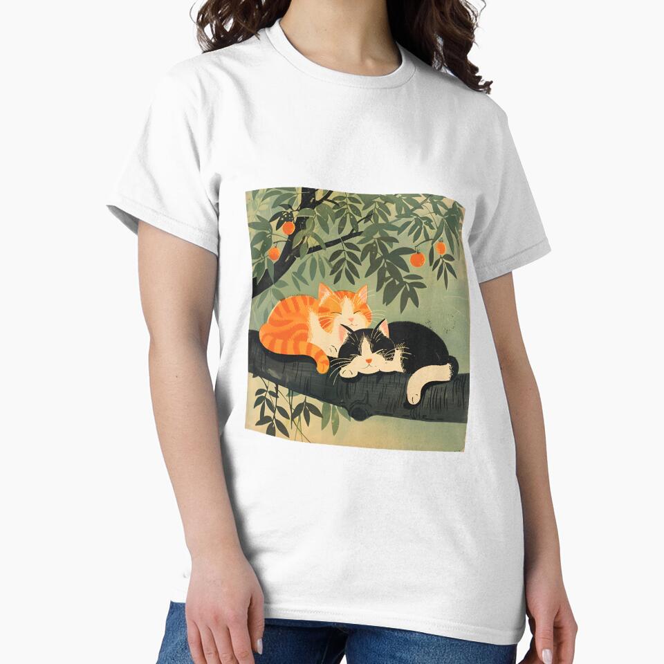Vintage Japan art cute orange cat by AngelinaBezm