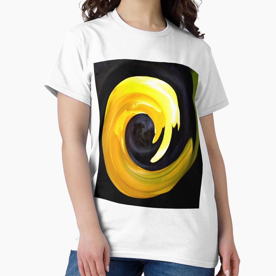 Yellow Black Abstract by katy hawk