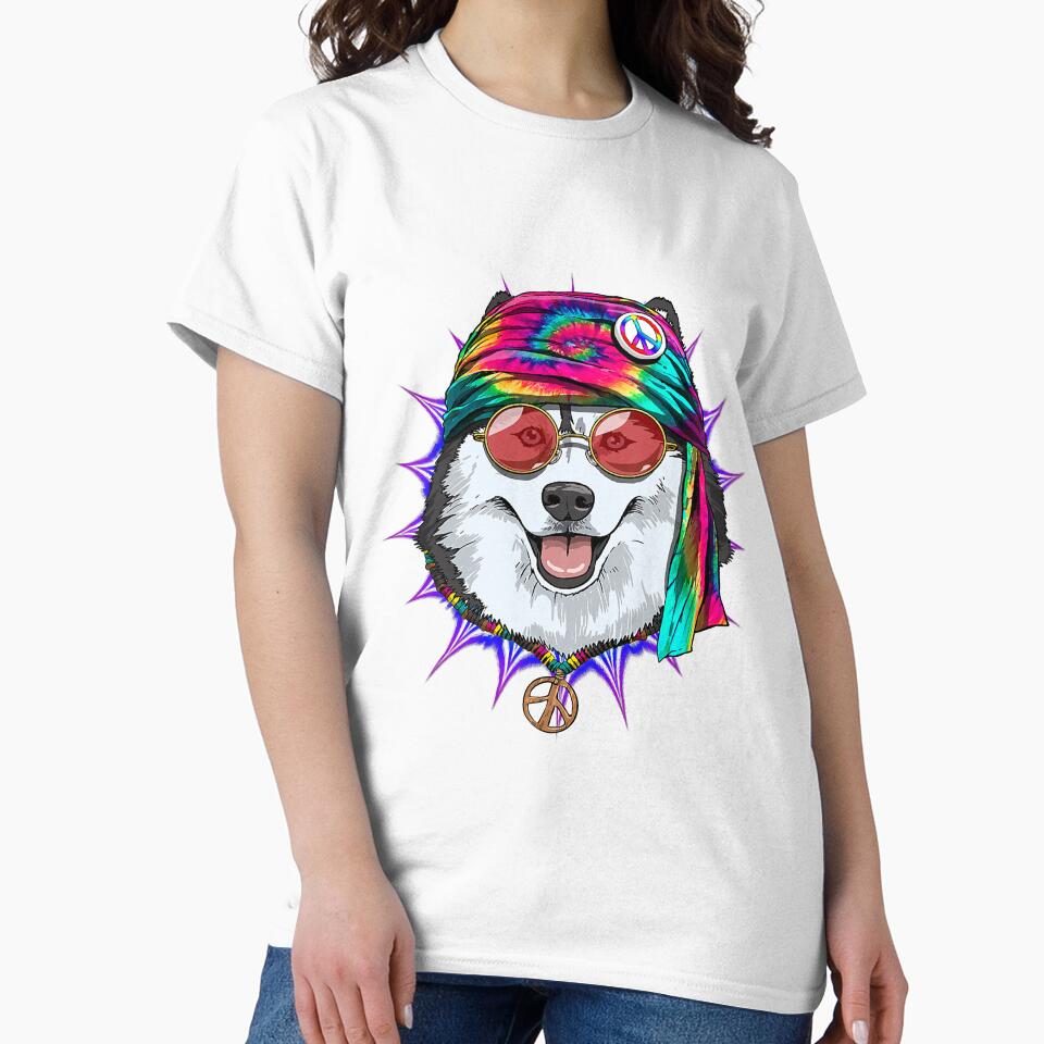 Tie Dye Hippie Siberian Husky Hippiness Peace Love Dog 687 by ThanhNgong