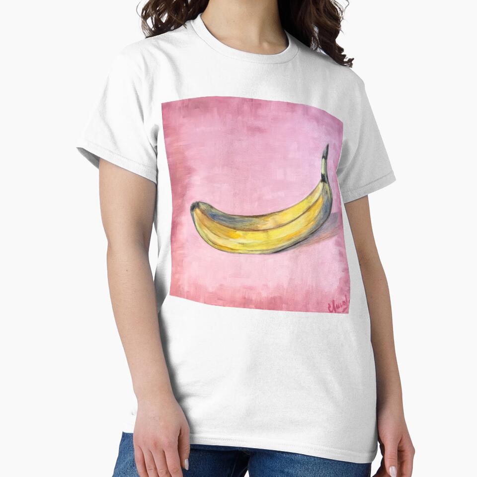 POP BANANA | Warhol Inspired Oil Painting | Pink Pop Art Wall Decor by BlueberrySwan