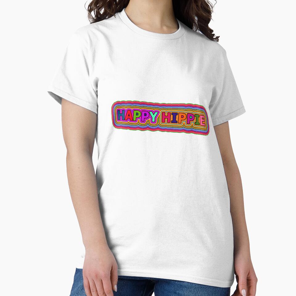 Colorful Happy Hippie Words Free Spirit Colorful Retro Lines 3 of 4 by Beachy