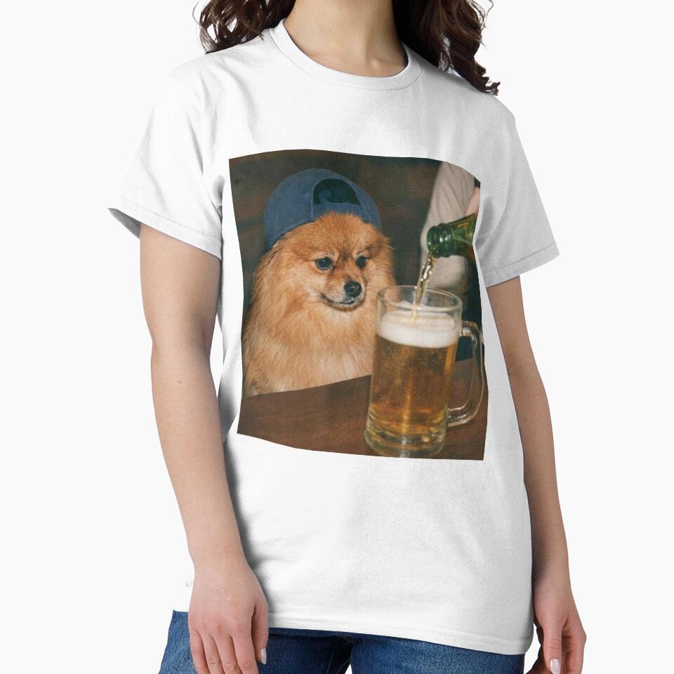 Funny Pomeranian Drinking Beer by ascribbler19