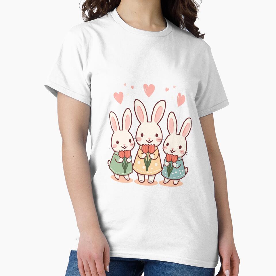 Rabbits with Tulips by PatronesKawai
