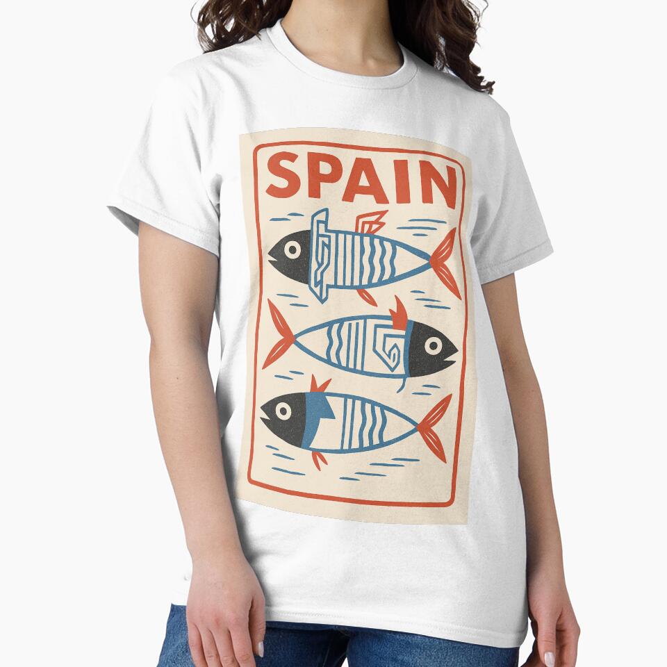 Spanish sardines poster | Spain Espana travel art by Spanish Castles