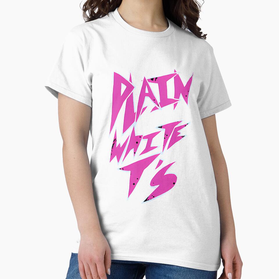 Plain White Ts Neon Pink Sharp Logo Pop Punk Emo by MarieMorin1