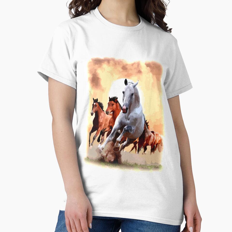 Galloping Horses T-Shirt for Men and Women by AllStarMerch