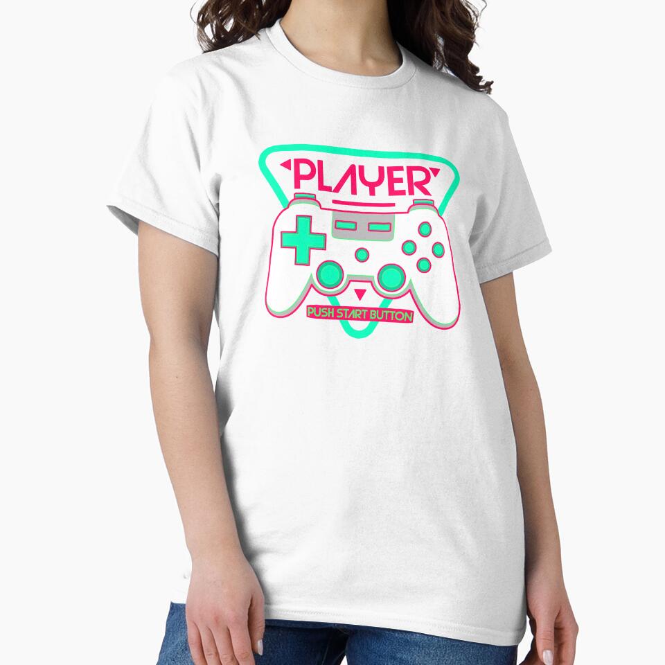 video game player, push start button - gamepad logo badge emblem graphic artwork by hayrpictures