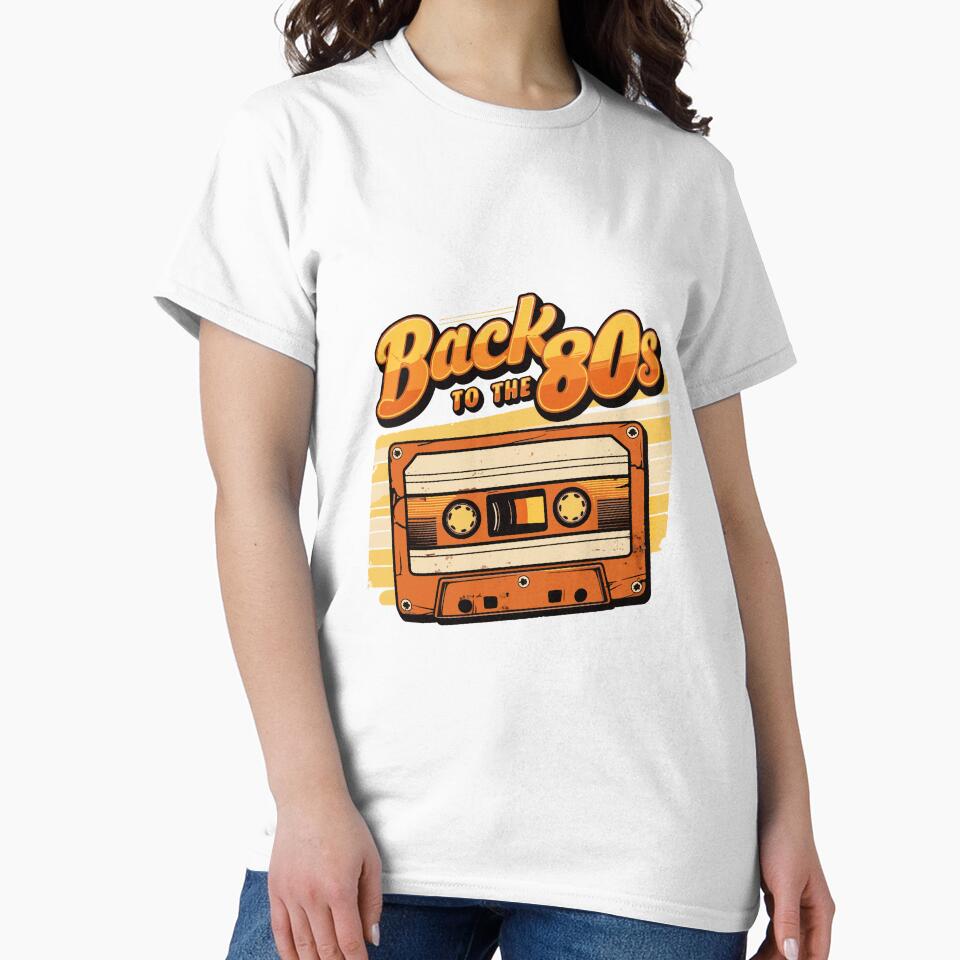 Back to the 80s Retro Cassette Tape Vintage 1980s Nostalgia Design by Valisdesign