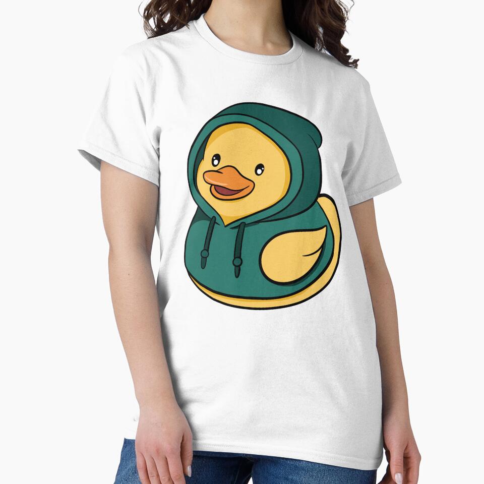 Chill Kawaii Duck in Dark Green Hoodie - Streetwear Style Duckie by LYAN-STORE
