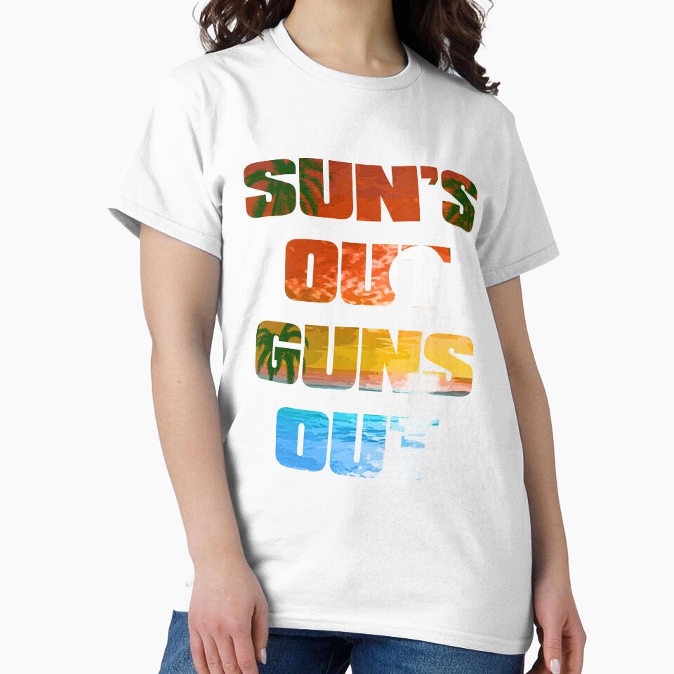 Sun's Out Guns Out T-Shirt by strippedTees