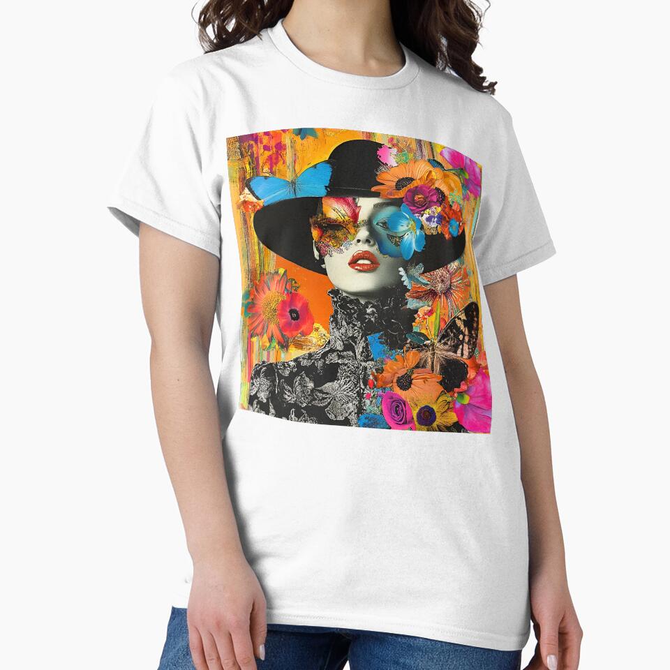 Whimsical Pop Art Female With Flowers And Butterflies by DEC02