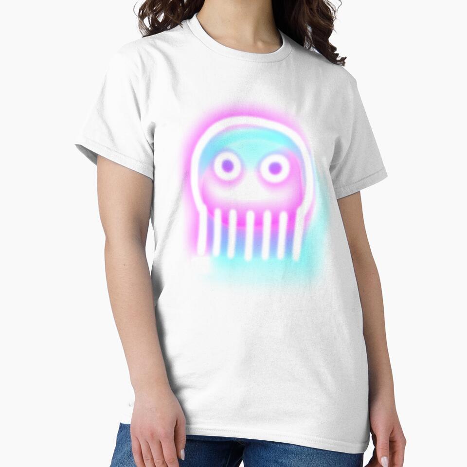 cute skull Jellyfish in neon blue and pink by M-Lorentsson