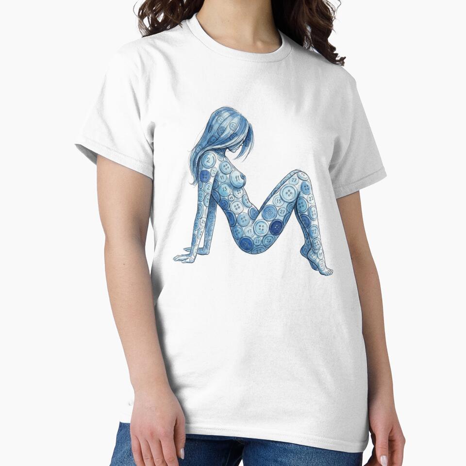 Blue Boots: Artistic blue abstract silhouette t-shirt – modern watercolor design, unique illustration, minimalist and creative aesthetic by Bleuté