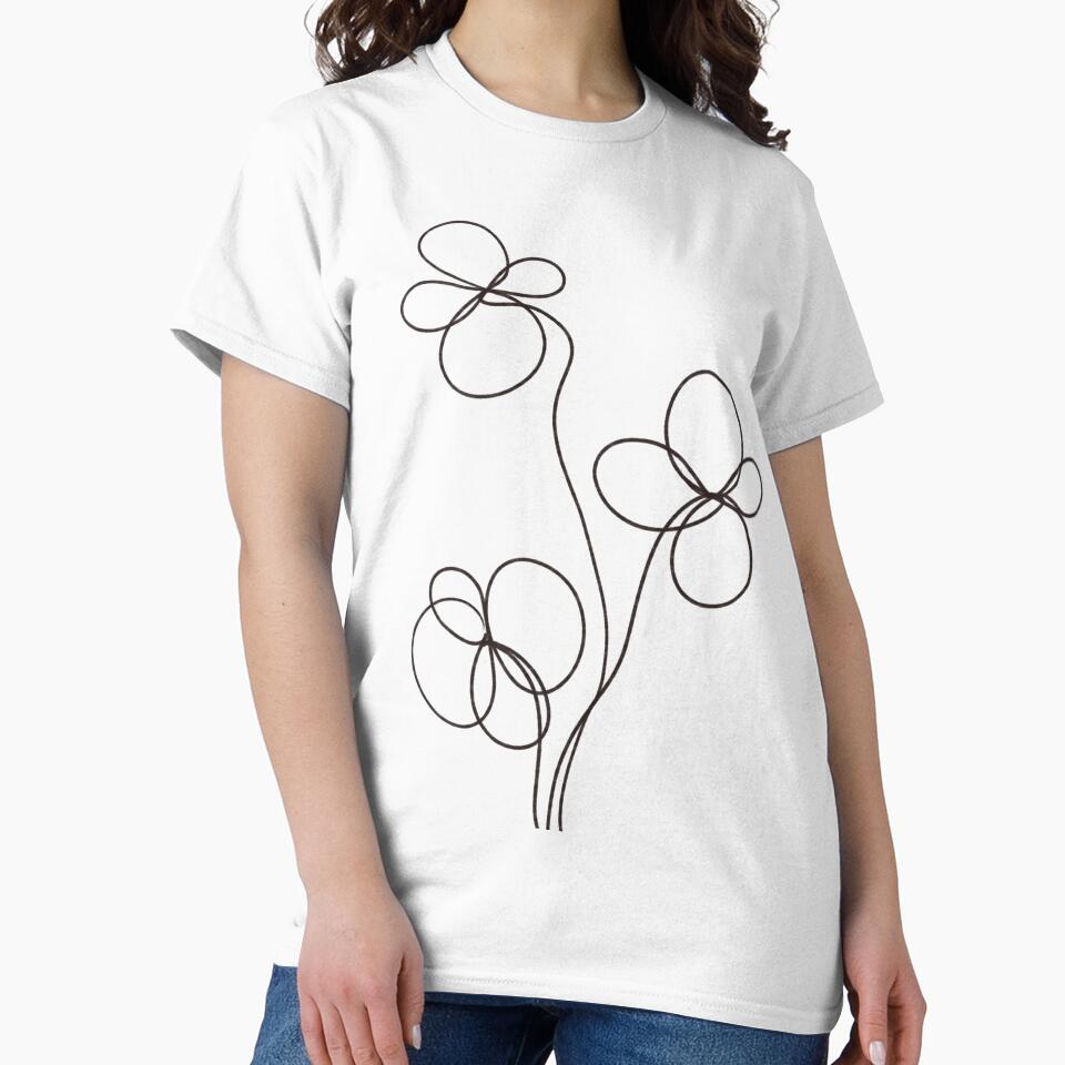 Flowers cotton line graphic by Valeripva