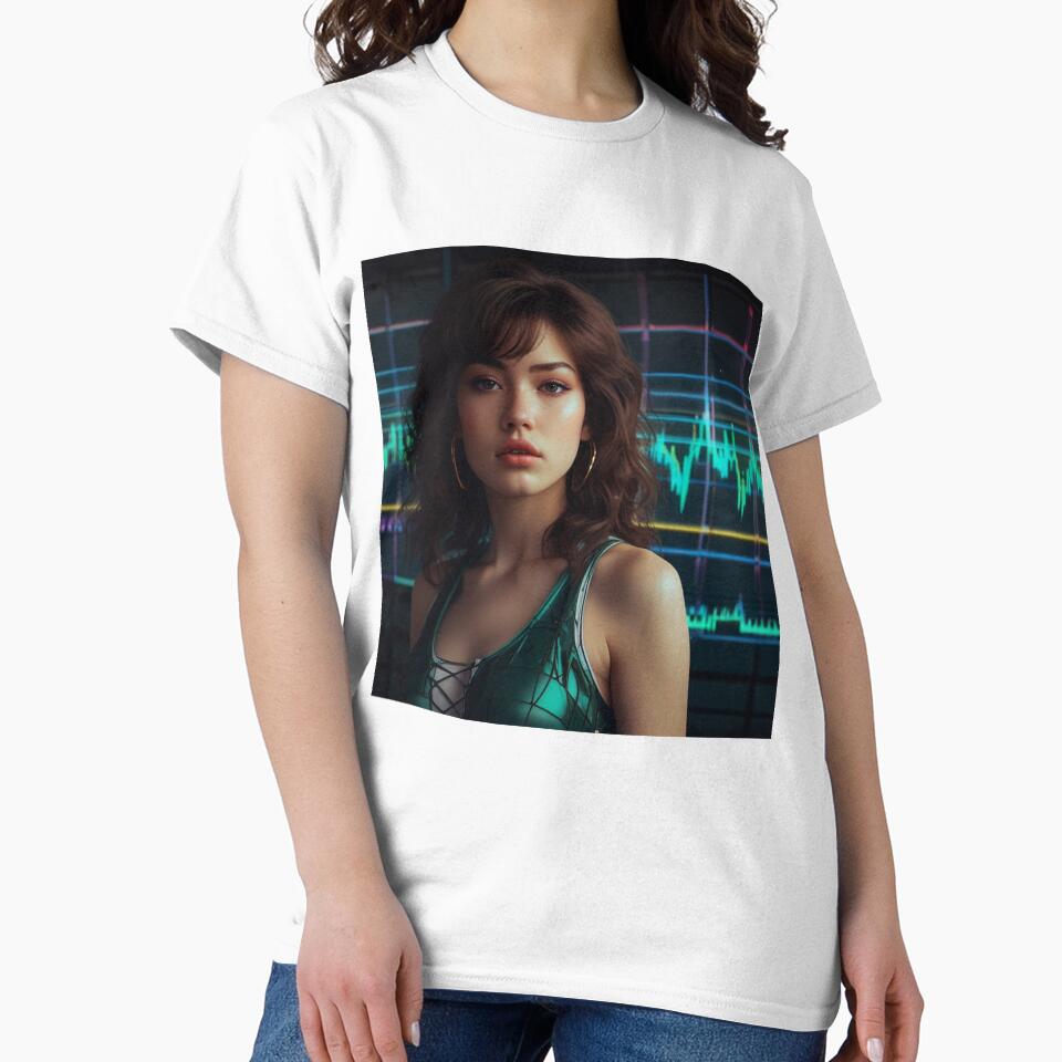 Electric Retrowave Anime Girl 80S Neon | Dark Aesthetic T-Shirt by Joy-boy-op