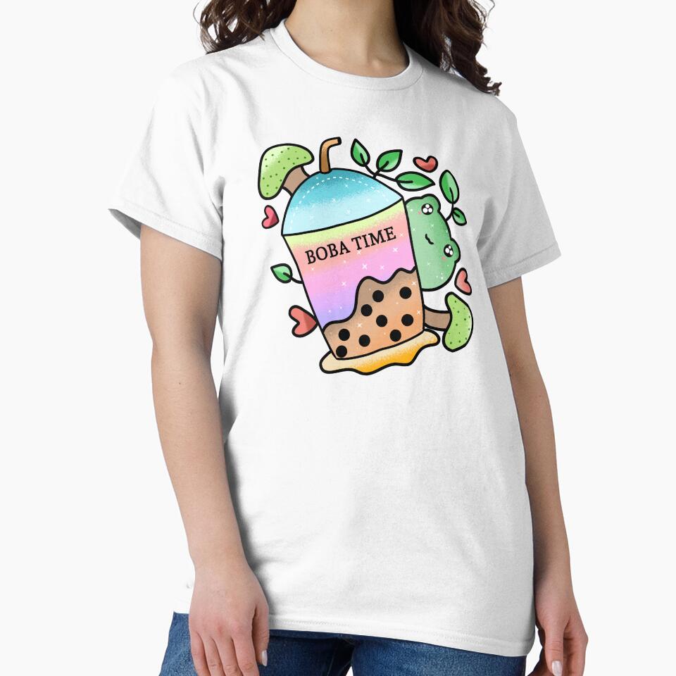 Kawaii Cute frog drinking boba tea by Quacktails