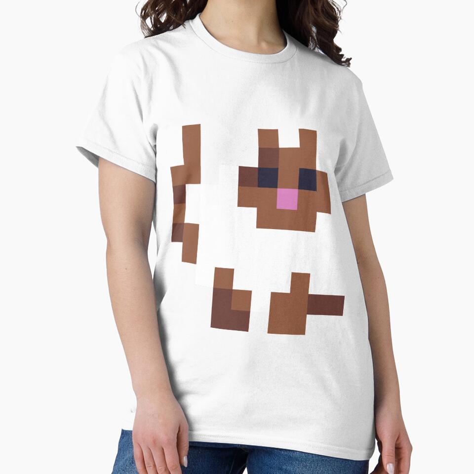 White and Brown Fat Pixel Cat by Michael Stewart