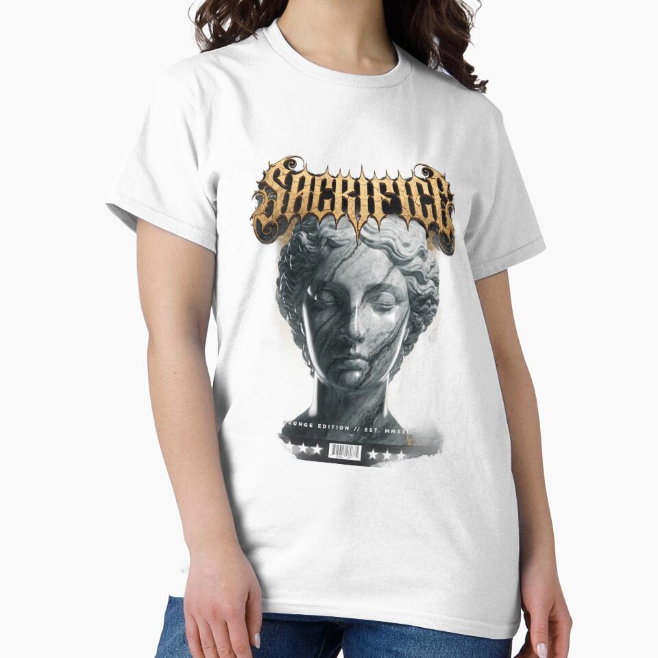 Sacrifice Dark Grunge Aesthetic Gothic Statue Design by InkDropLabs