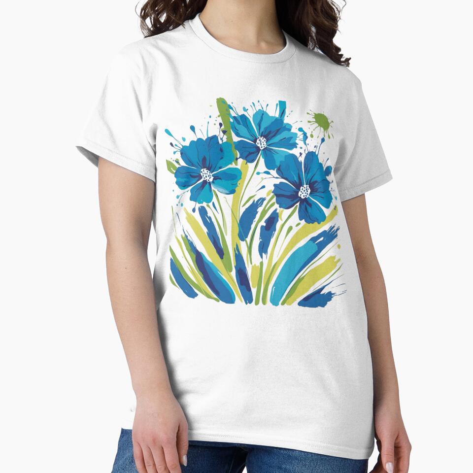 Abstract Blue Blooms “blue flowers” by LittleBlueBuds