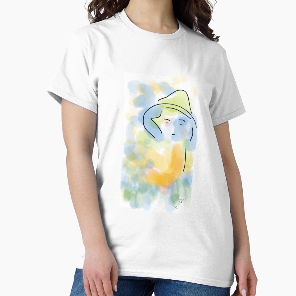Girl wearing a hat - soft painting 009 by Hjortur