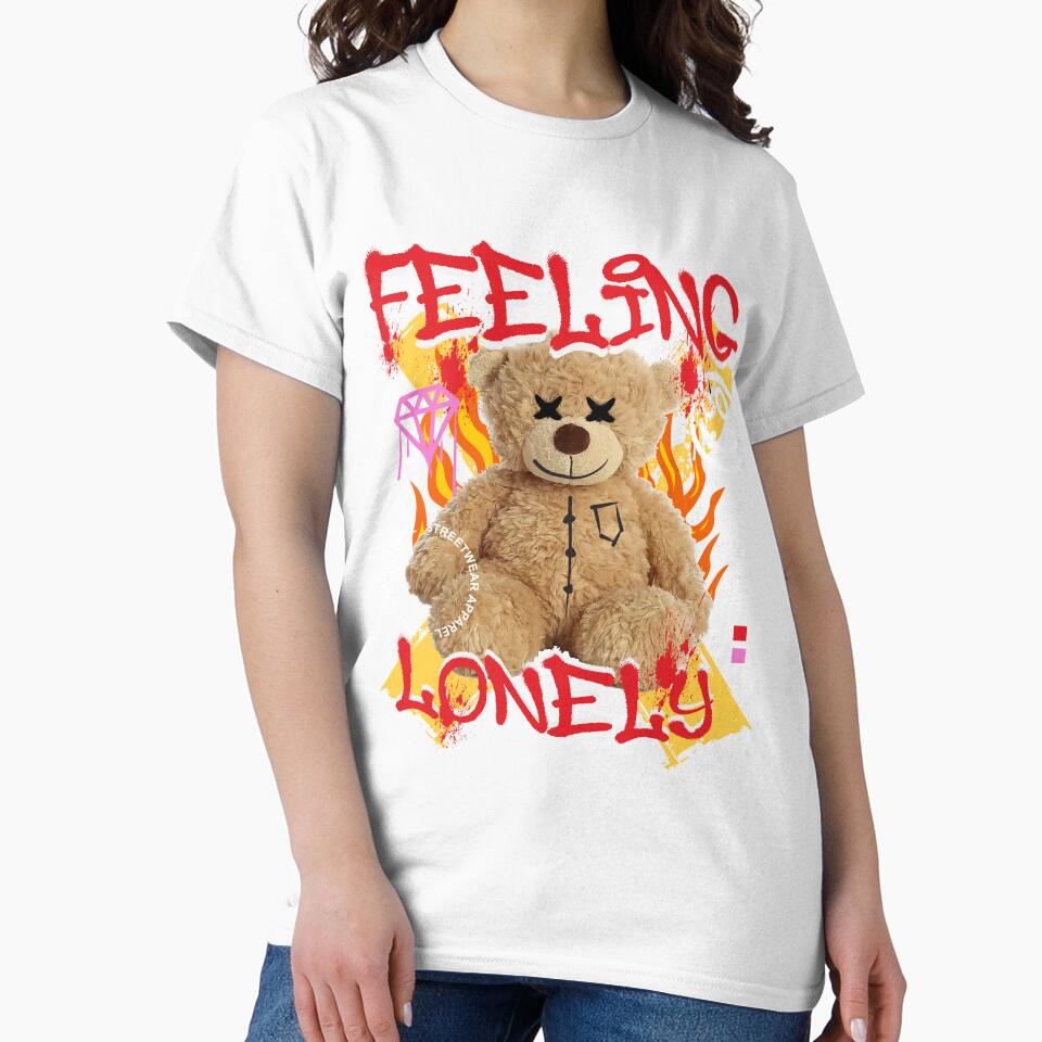 Feeling Lonely Teddy Bear Graphic Print by himx05