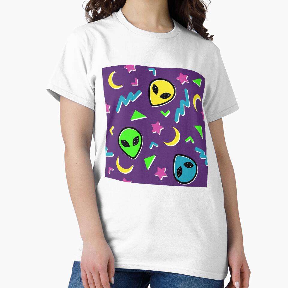 90s Geometric Alien - Purple and Neon by 90sAlien
