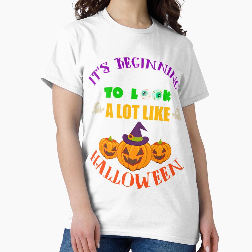It's Beginning To look A Lot Like Halloween Pumpkin T-Shirt by Bendthetrend
