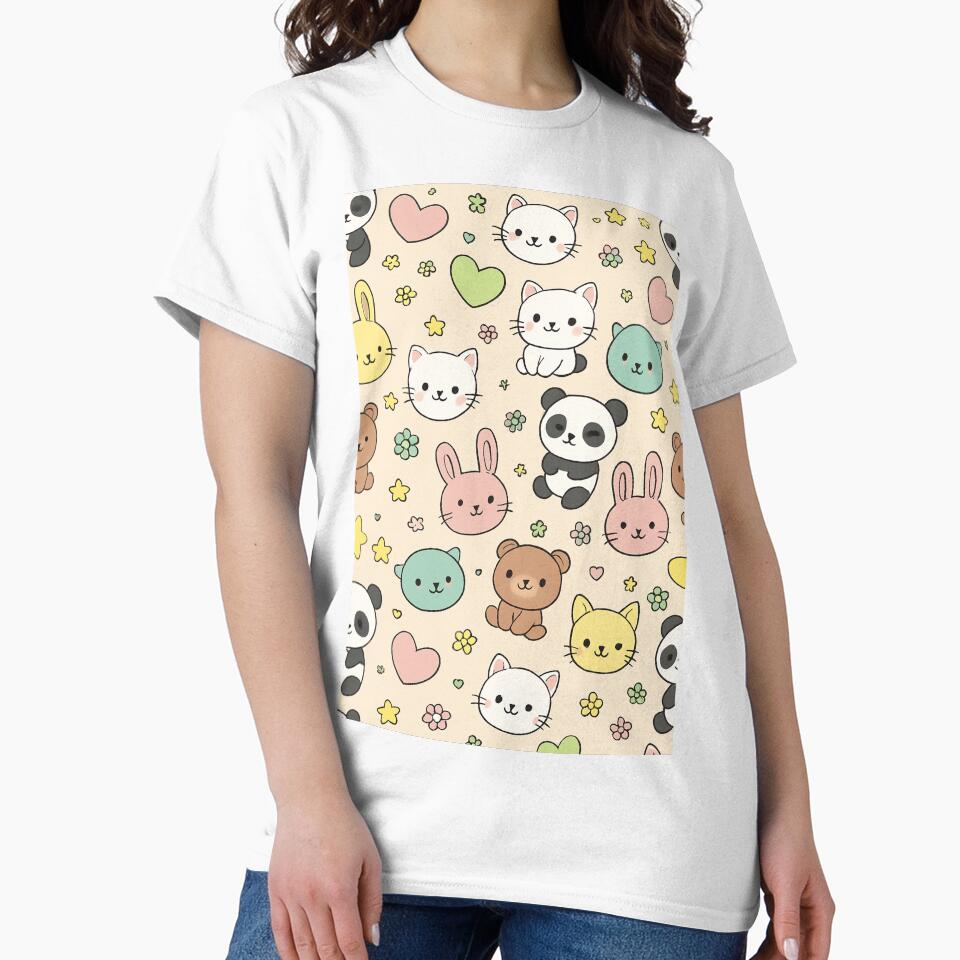 Cute Kawaii Animals Pattern – Pastel Cartoon Design by ethnicdigital