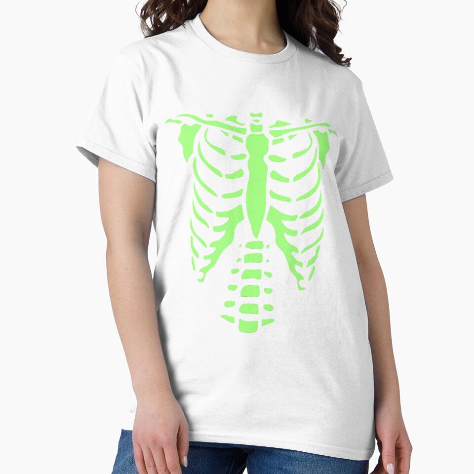 Halloween Skeleton Bones Rib Cage_Adult X Ray&Costume Sleeve Print Crew Neck Jumper,Halloween Skeleton by Sophistical