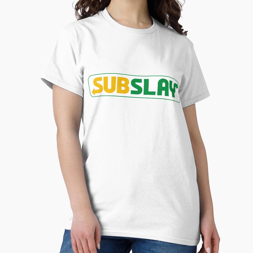 SubSLAY – Subway Inspired Logo Tee by GoldenYearsCo