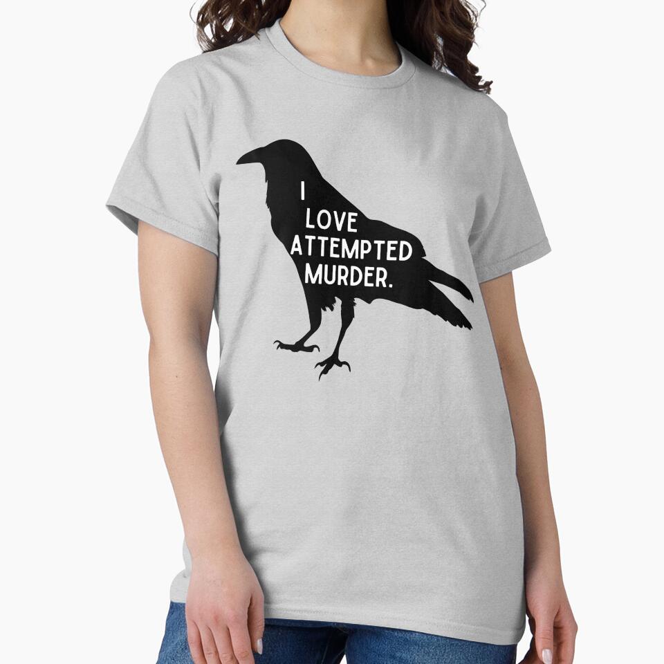 I love attempted murder Halloween crow pun by TheWaterBirds