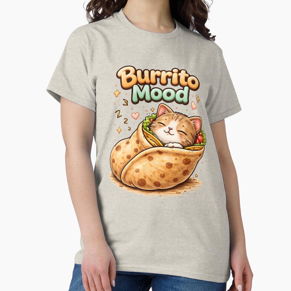 Burrito Mood Kawaii Sleeping Purrito Cat. by Mr Lee