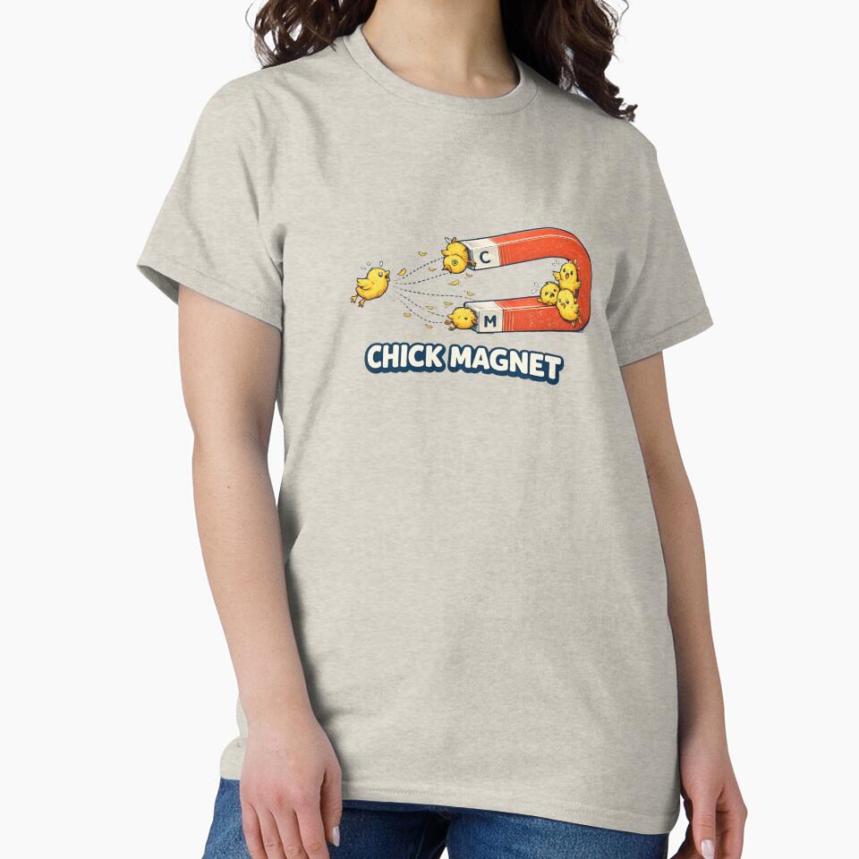 Cute Chick Magnet Funny Chicken Pun Design by 97Ts