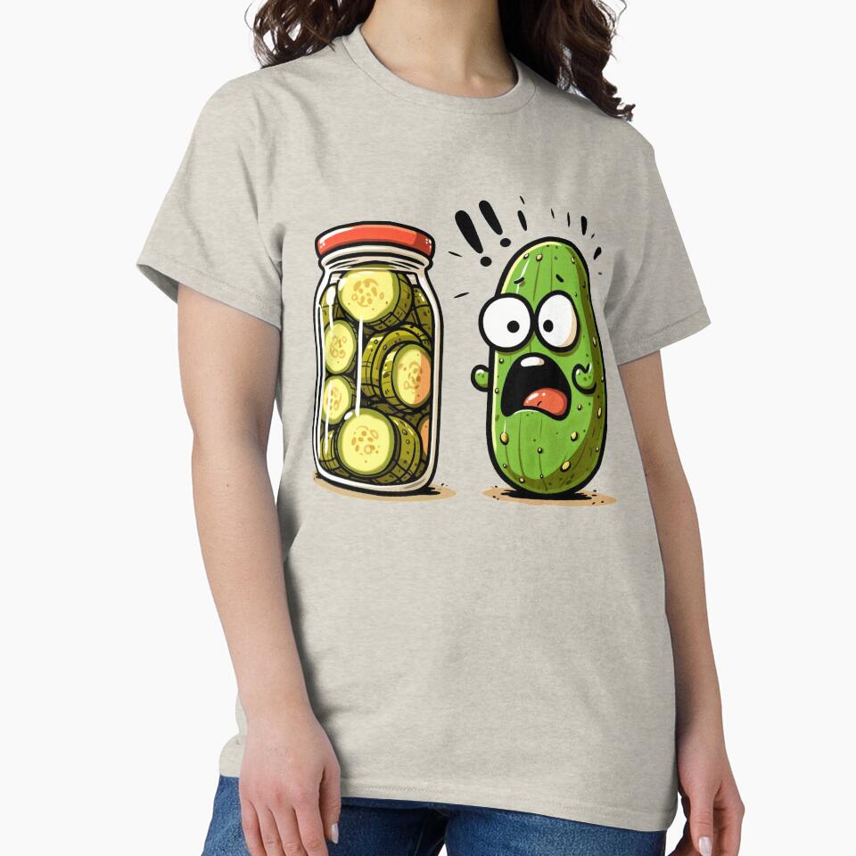 Funny Pickle Surprise Cucumber And A Jar Of Sliced Pickles by PrintasticArtz