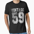 Vintage 59 2059 1959 T-shirt Birthday Gift Age Year Old Boy Girl Cute Funny Man Woman Jersey Style by arcadetoystore