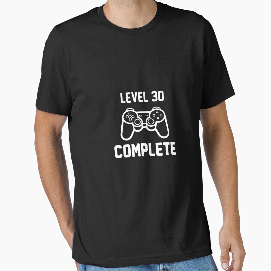 Level 30 Complete Shirt Funny 30th Birthday Gamer T-Shirt Great Gift for Friend or Colleague Unisex Short-Sleeve Jersey Tee by Panda Branda