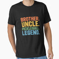 Pickleball Brother Uncle Pickleball Legend Black Modern Casual Crew Neck Short Sleeve by velltoons